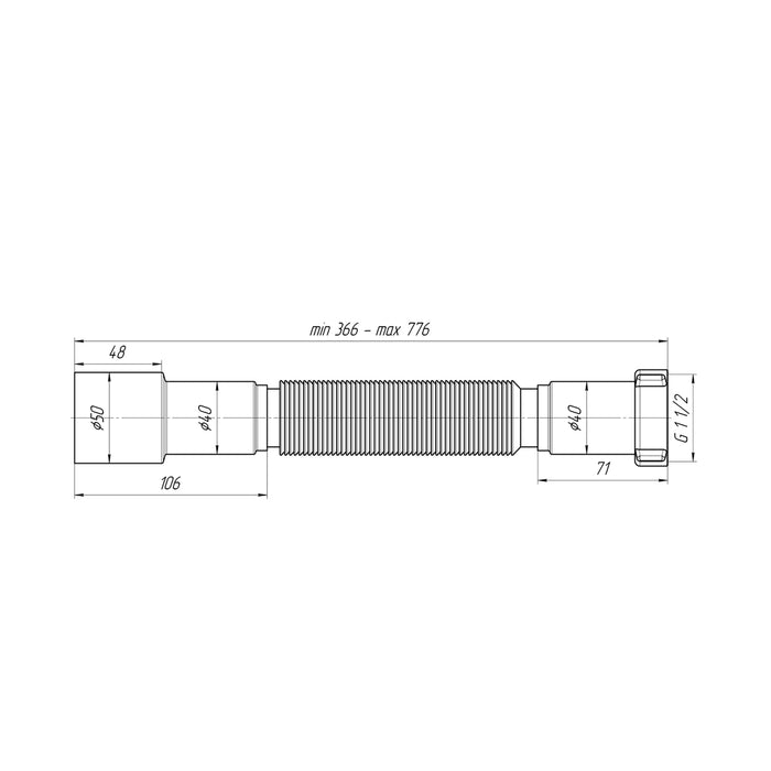 Гофра ANIplast 1 1/2"х40/50 мм 410-800 мм K106