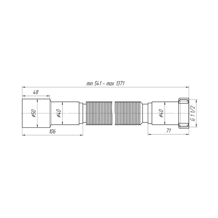 Гофра ANIplast 1 1/2"х40/50 мм 800-1550 мм K116