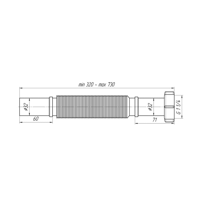 Гофра ANIplast 1 1/4"х32 мм 360-750 мм K203