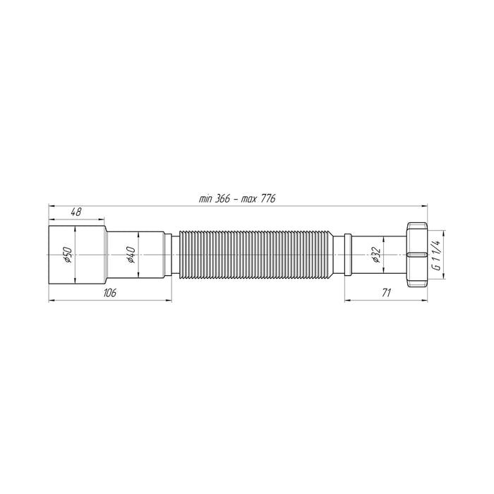 Гофра ANIplast 1 1/4"х40/50 мм 410-800 мм K206