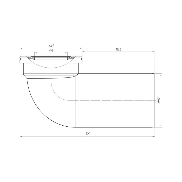 Фанова труба для унітазу ANIplast з випуском 110х90° W9220EU