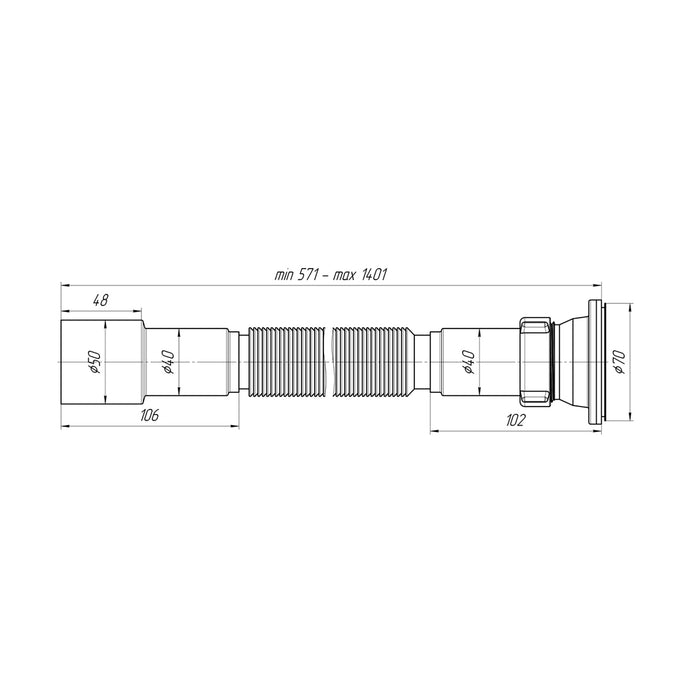 Гофра ANIplast 40/50 мм 840-1590 мм G116EU