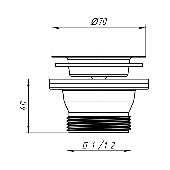 Випуск ANIplast 1 1/2" мм з нержавіючою сіткою M100EU