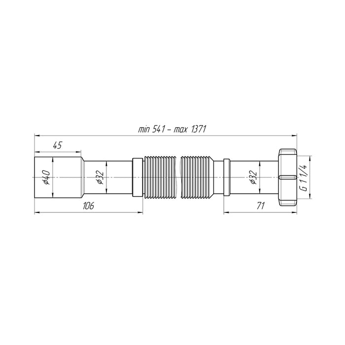 Гофра ANIplast 1 1/4"х32/40 мм 541-1371 мм K207EU