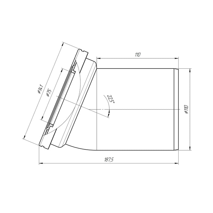 Фанова труба для унітазу ANIplast з випуском 110х22° W2220EU