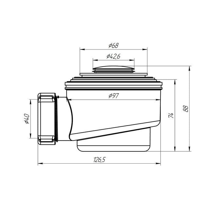 Сифон для душового піддона ANIplast 1 1/2"х50 мм з системою Сlick-Сlack E410CLSEU