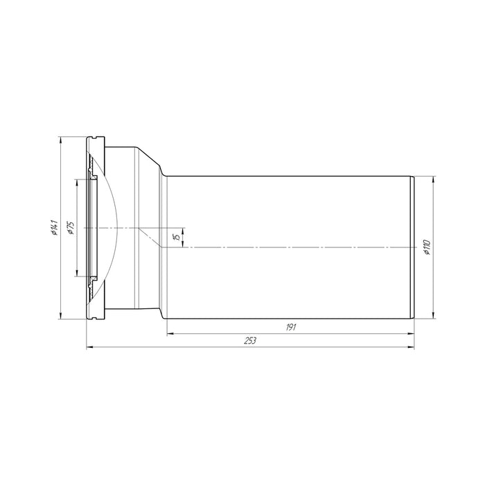 Фанова труба для унітазу ANIplast з випуском 110х15° W1225EU