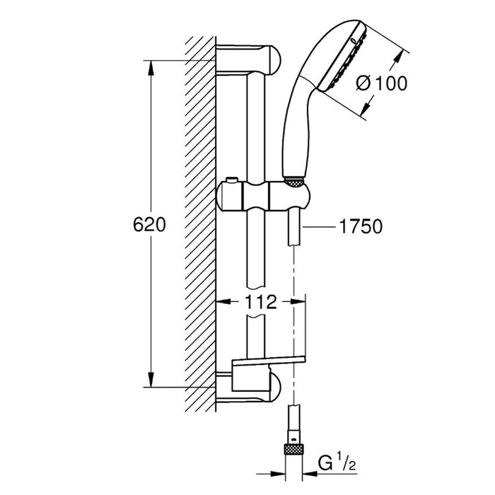 Душовий гарнітур Grohe New Tempesta 2 режими струменя 100 27926001