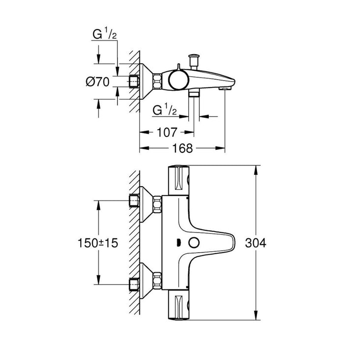 Термостат для ванни Grohe Grohtherm 800 34567000