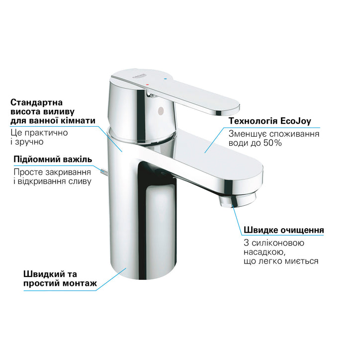 Змішувач одноважільний для раковини S-Size Grohe QuickFix Get 32883000