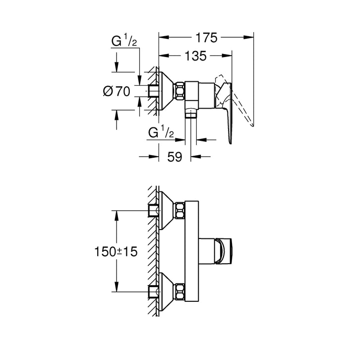 Змішувач одноважільний для душу Grohe QuickFix StartEdge 24197001