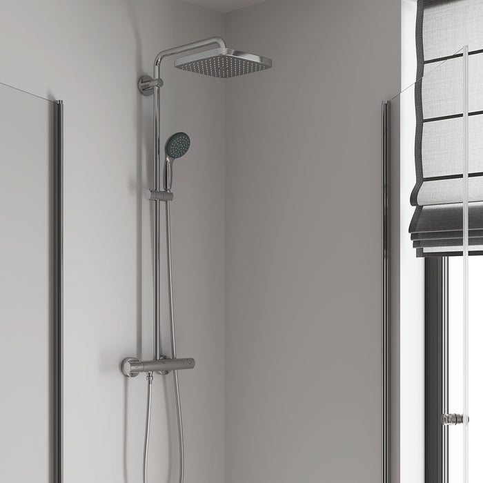 Душова система з термостатом, настінний монтаж Grohe QuickFix Vitalio Start System 250 Cube 26697000