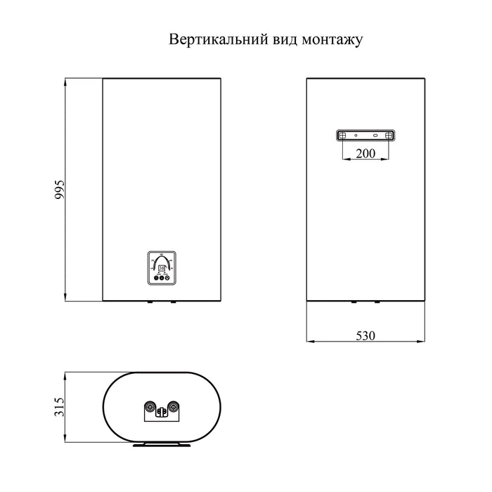 Водонагрівач Kroner Flacher K80F2-D з сухим ТЕНом