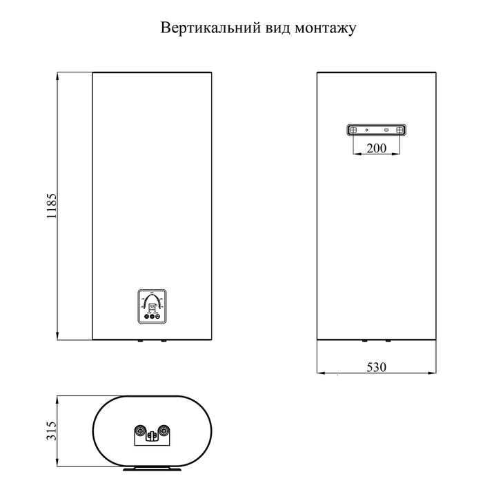 Водонагрівач Kroner Flacher Flacher K100F2-D з сухим ТЕНом