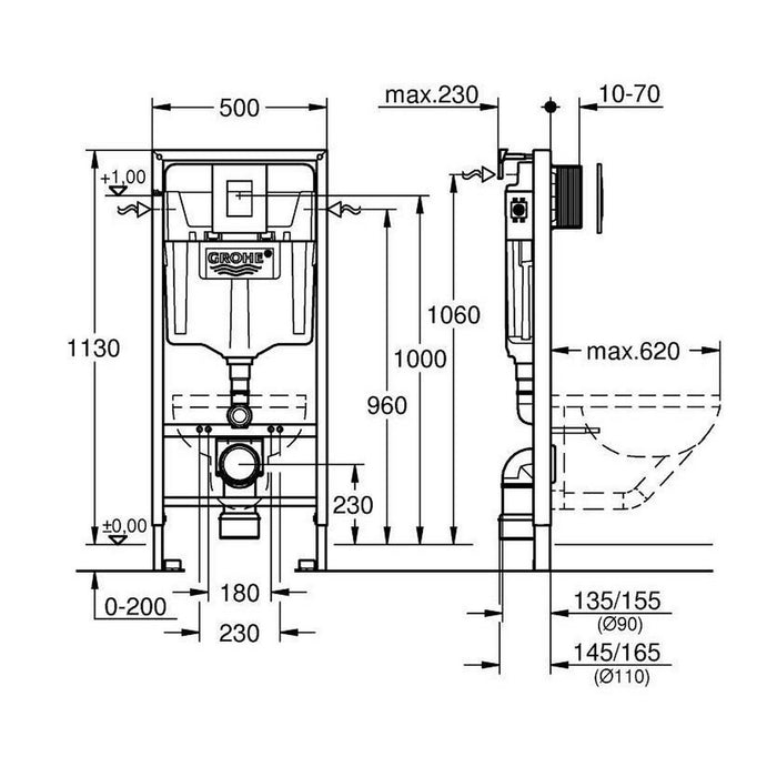 Інсталяція для унітазу Grohe Rapid SL 3 в 1 38772001