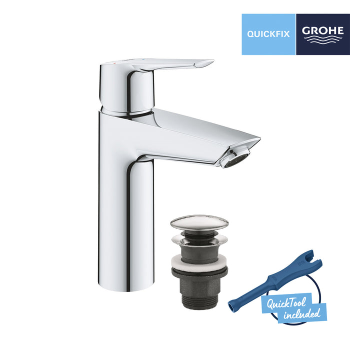 Змішувач для раковини Grohe QuickFix Start M-Size з донним клапаном 23746002