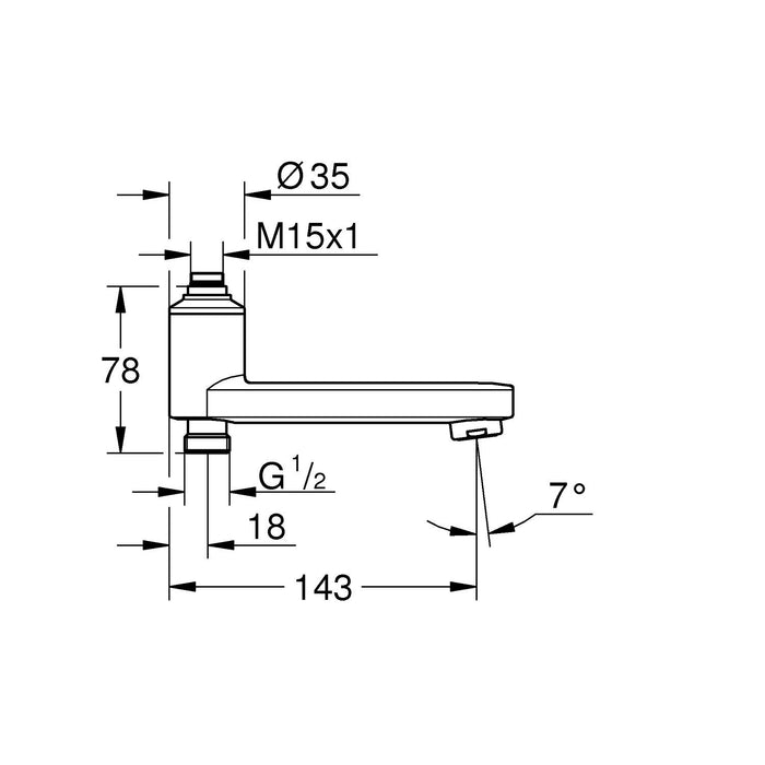 Вилив із вбудованим перемикачем Grohe QuickFix Precision Start 134502430