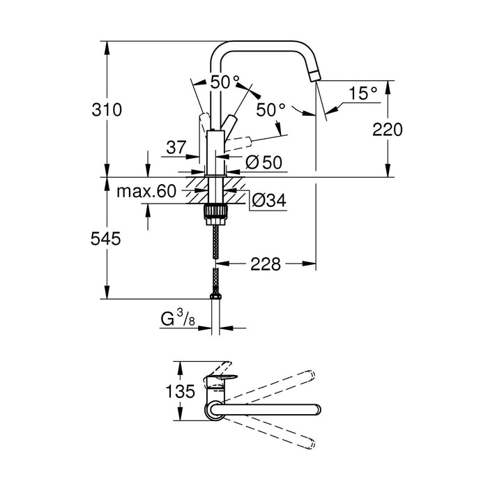 Змішувач для кухні Grohe QuickFix Start 304702430